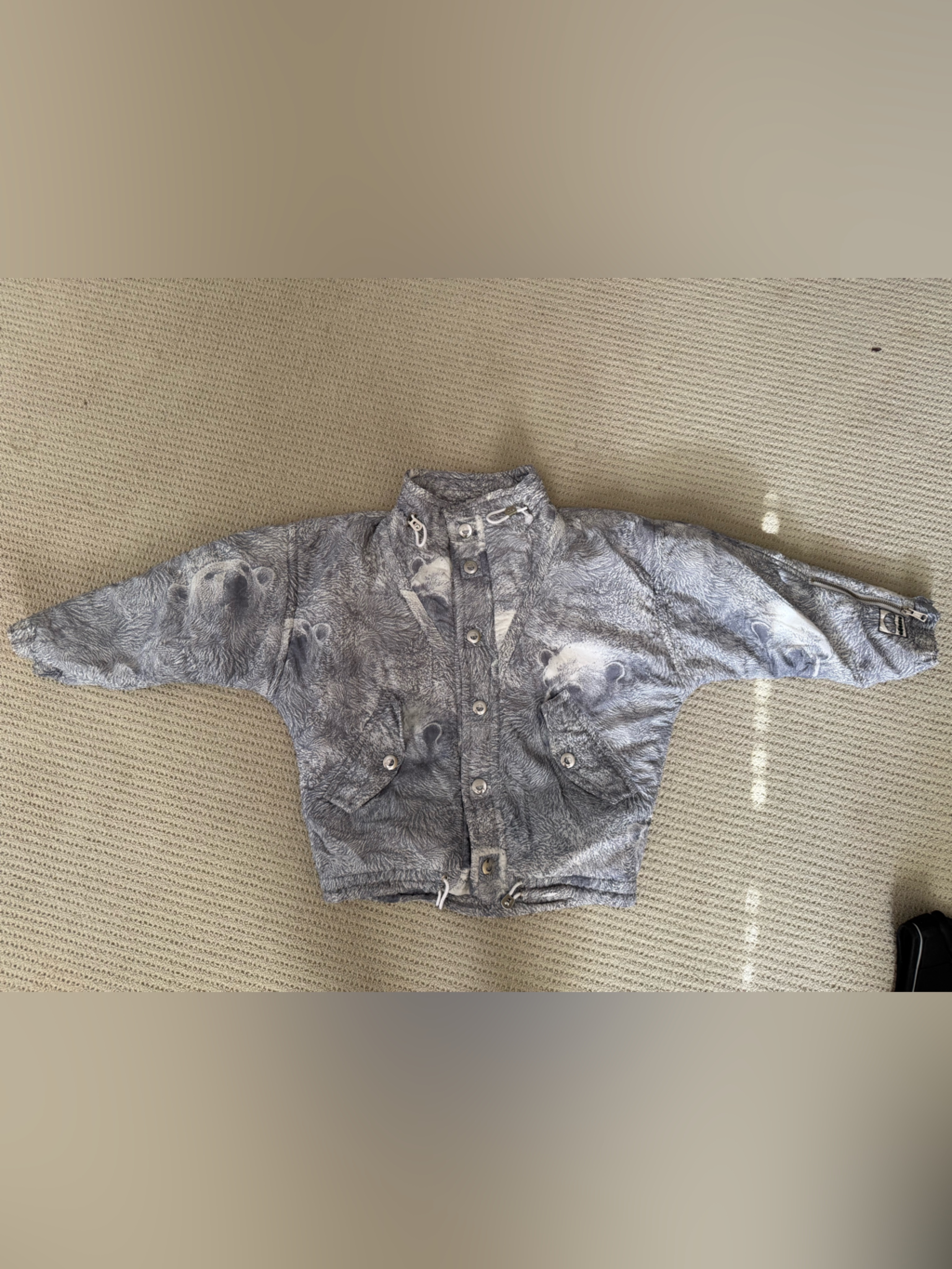 Vintage Ellesse Made In Italy Snow Ski Coat With Polar Bear Pattern